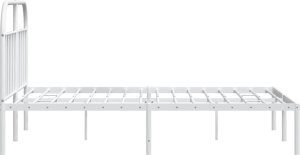 vidaXL vidaXL Metalowa rama łóżka z wezgłowiem, biała, 180x200 cm 7