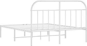 vidaXL vidaXL Metalowa rama łóżka z wezgłowiem, biała, 180x200 cm 8