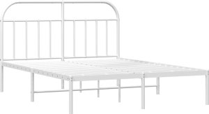 vidaXL vidaXL Metalowa rama łóżka z wezgłowiem, biała, 183x213 cm 5