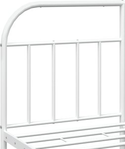 vidaXL vidaXL Metalowa rama łóżka z wezgłowiem, biała, 183x213 cm 9