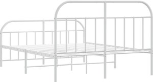 vidaXL vidaXL Metalowa rama łóżka z wezgłowiem i zanóżkiem, biała, 183x213 cm 8