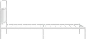 vidaXL vidaXL Metalowa rama łóżka z wezgłowiem, biała, 107x203 cm 7
