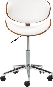 Krzesło biurowe Beliani Krzesło biurowe regulowane ekoskóra białe ROTTERDAM 3