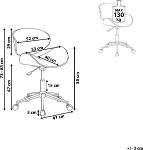 Krzesło biurowe Beliani Krzesło biurowe regulowane ekoskóra białe ROTTERDAM 10