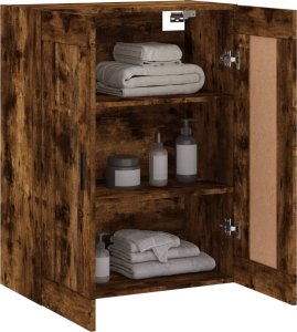 vidaXL Szafka wisząca, przydymiony dąb, 69,5x34x90 cm 5