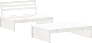 vidaXL vidaXL 2-cz. zestaw wypoczynkowy do ogrodu, poduszki, biały, drewno 3