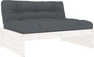 vidaXL vidaXL 2-cz. zestaw wypoczynkowy do ogrodu, poduszki, biały, drewno 4