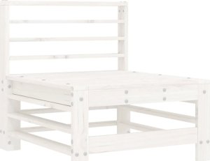 vidaXL vidaXL Siedzisko środkowe z poduszkami, białe, lite drewno sosnowe 6