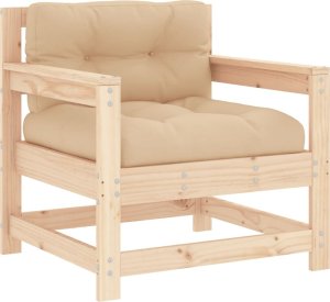 vidaXL vidaXL Fotele ogrodowe z poduszkami, 2 szt., lite drewno sosnowe 3