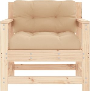 vidaXL vidaXL Fotele ogrodowe z poduszkami, 2 szt., lite drewno sosnowe 4