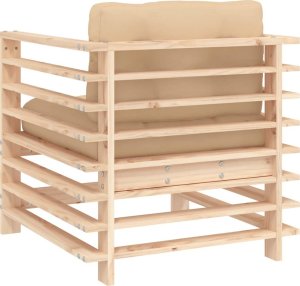 vidaXL vidaXL Fotele ogrodowe z poduszkami, 2 szt., lite drewno sosnowe 6