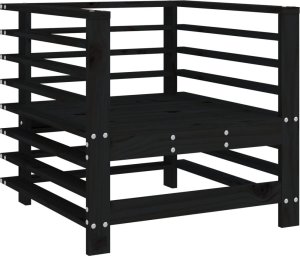 vidaXL vidaXL Fotele ogrodowe z poduszkami, 2 szt., czarne, drewno sosnowe 7