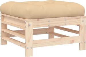 vidaXL vidaXL Podnóżek ogrodowy z poduszką, lite drewno sosnowe 2