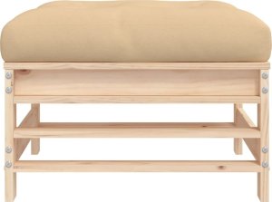 vidaXL vidaXL Podnóżek ogrodowy z poduszką, lite drewno sosnowe 4
