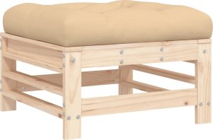 vidaXL vidaXL Podnóżek ogrodowy z poduszką, lite drewno sosnowe 5