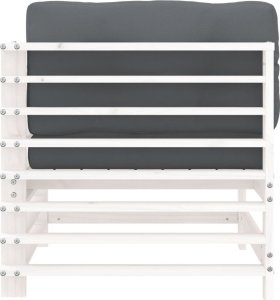 vidaXL vidaXL Siedziska narożne z poduszkami, 2 szt., białe, drewno sosnowe 6