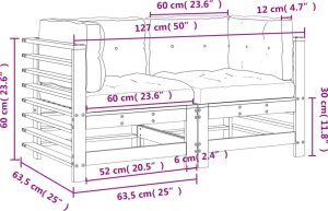 vidaXL vidaXL Siedziska narożne z poduszkami, 2 szt., białe, drewno sosnowe 10