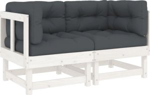 vidaXL vidaXL Siedziska narożne z poduszkami, 2 szt., białe, drewno sosnowe 2
