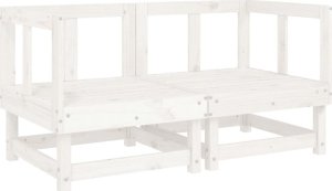 vidaXL vidaXL Siedziska narożne z poduszkami, 2 szt., białe, drewno sosnowe 3