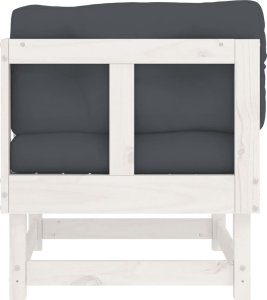 vidaXL vidaXL Siedziska narożne z poduszkami, 2 szt., białe, drewno sosnowe 6