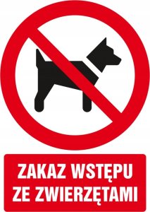 PROCERA Znak TDC, Zakaz wstępu ze zwierzętami 1