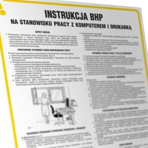 PROCERA Znak TDC, Instrukcja postępowania na stanowisku pracy z komputerem i drukarką 1