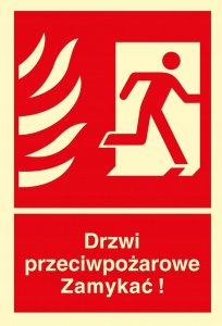 PROCERA Znak TDC, Drzwi przeciwpożarowe. Zamykać! Kierunek drogi ewakuacyjnej w prawo 1