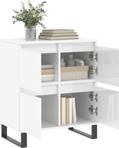 vidaXL Komoda, biała z połyskiem, 60x35x70 cm 4