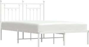 vidaXL vidaXL Metalowa rama łóżka z wezgłowiem, biała, 120x200 cm 4