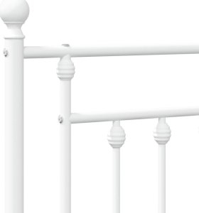 vidaXL vidaXL Metalowa rama łóżka z wezgłowiem, biała, 120x200 cm 9