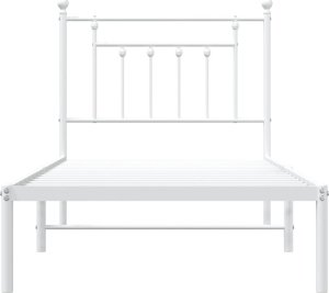 vidaXL vidaXL Metalowa rama łóżka z wezgłowiem, biała, 90x190 cm 6