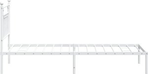 vidaXL vidaXL Metalowa rama łóżka z wezgłowiem, biała, 90x190 cm 7