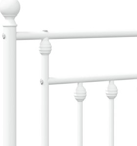 vidaXL vidaXL Metalowa rama łóżka z wezgłowiem, biała, 90x190 cm 9