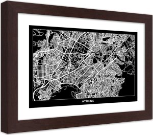 Feeby Obraz w ramie, Plan miasta Ateny (Rozmiar 30x20) 1