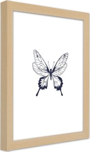 Feeby Obraz w ramie, Narysowany motyl (Rozmiar 30x45) 1