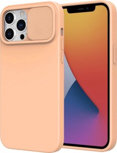 Nexeri Etui IPHONE 14 PLUS Silikonowe z Osłoną na Aparat Nexeri Silicone Lens brzoskwiniowe 1