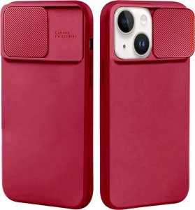 Nexeri Etui IPHONE 14 PLUS Silikonowe z Osłoną na Aparat Nexeri Silicone Lens burgundowe 1