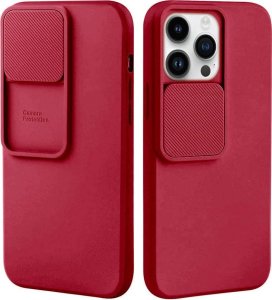 Nexeri Etui IPHONE 14 PRO Silikonowe z Osłoną na Aparat Nexeri Silicone Lens burgundowe 1