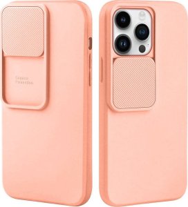 Nexeri Etui IPHONE 14 PRO Silikonowe z Osłoną na Aparat Nexeri Silicone Lens brzoskwiniowe 1