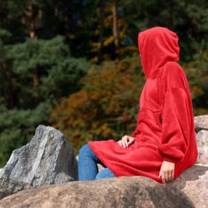 Froster Bluzair Koco Bluza Oversize Kapturem Czerwona 4w1 13