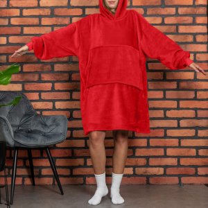 Froster Bluzair Koco Bluza Oversize Kapturem Czerwona 4w1 9