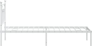 vidaXL vidaXL Metalowe łóżko z wezgłowiem, bez materaca, białe, 75x190 cm 7