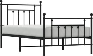 vidaXL vidaXL Metalowa rama łóżka z wezgłowiem i zanóżkiem, czarna, 80x200 cm 5