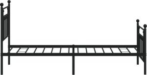vidaXL vidaXL Metalowa rama łóżka z wezgłowiem i zanóżkiem, czarna, 80x200 cm 7