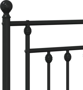 vidaXL vidaXL Metalowa rama łóżka z wezgłowiem i zanóżkiem, czarna, 80x200 cm 9