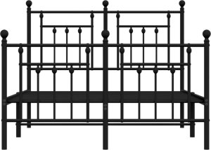 vidaXL vidaXL Metalowa rama łóżka z wezgłowiem i zanóżkiem, czarna, 135x190cm 6