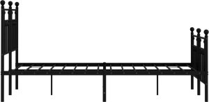 vidaXL vidaXL Metalowa rama łóżka z wezgłowiem i zanóżkiem, czarna, 135x190cm 7