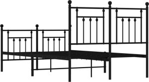 vidaXL vidaXL Metalowa rama łóżka z wezgłowiem i zanóżkiem, czarna, 135x190cm 8