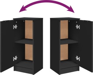 vidaXL Szafki, 2 szt., czarne, 30x30x70 cm, materiał drewnopochodny 9