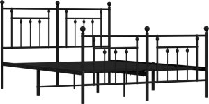 vidaXL vidaXL Metalowa rama łóżka z wezgłowiem i zanóżkiem, czarna, 150x200cm 3